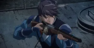 Anime Character Aiming Rifle Wallpaper