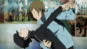 Anime Character Carrying Friend Wallpaper