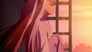 Anime Character Contemplating Sunset Wallpaper
