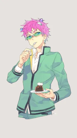 Anime Character Enjoying Dessert Wallpaper