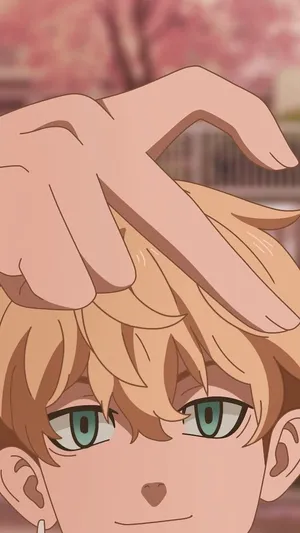 Anime Character Half Heart Gesture Wallpaper