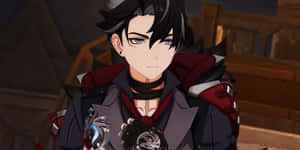 Anime Character Holding Cards Wallpaper