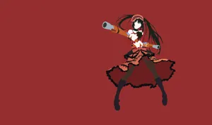 Anime Character Kurumi With Guns Wallpaper