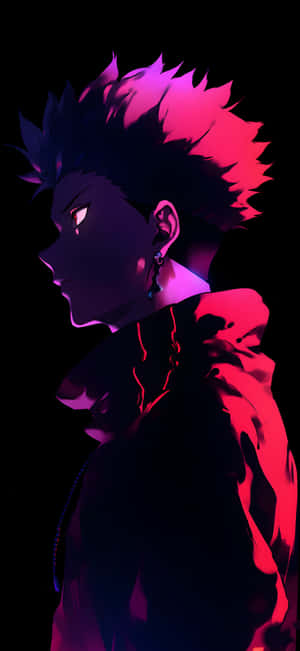 Anime Character Red Black Aesthetici Phone Wallpaper Wallpaper