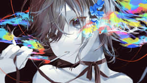Anime Character Smoking Colorful Smoke Wallpaper