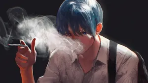 Anime Character Smoking Scene Wallpaper