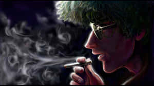 Anime Character Smoking Scene Wallpaper