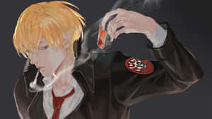 Anime Character Smoking Scene Wallpaper
