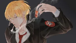 Anime Character Smoking Scene Wallpaper
