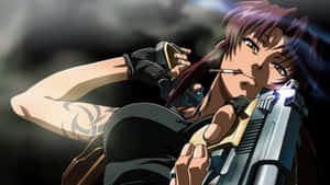 Anime Character Smoking With Gun Wallpaper