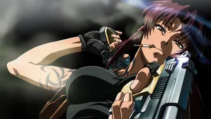 Anime Character Smoking With Gun Wallpaper
