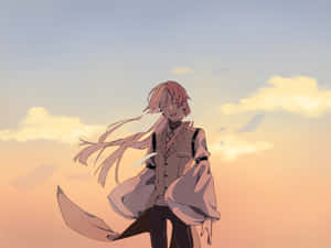 Anime Character Sunset Smile Wallpaper