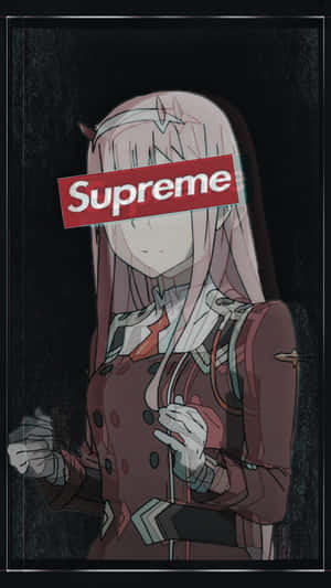 Anime Character Supreme Brand Mashup Wallpaper