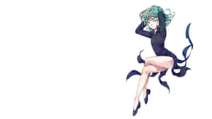 Anime Character Tatsumaki Unleashing Power In A Dynamic Scene Wallpaper