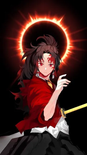 Anime Character With Flaming Halo Wallpaper