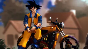 Anime Character With Motorcycle Wallpaper