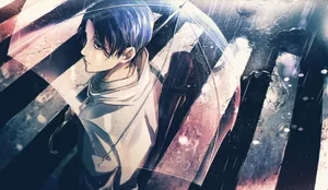 Anime Character With Umbrella Wallpaper