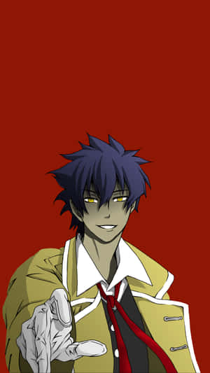 Anime Character Yellow Jacket Red Background Wallpaper