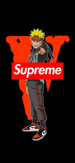 Anime Characters Look Fashionable And Stylish Wearing Streetwear From Supreme. Wallpaper