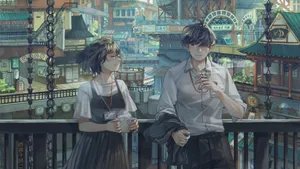 Anime Characters Smoking Scene Wallpaper