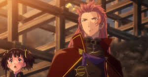 Anime Characters Sunset Backdrop Wallpaper