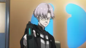 Anime Characterwith Glassesand Black Outfit Wallpaper