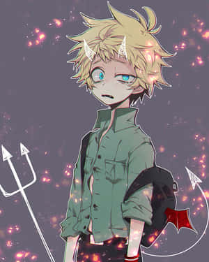 Anime Characterwith Hornsand Trident Wallpaper