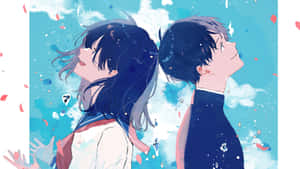 Anime Couple Love Moment Wallpaper