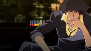Anime Cowboy Smoking Scene Wallpaper