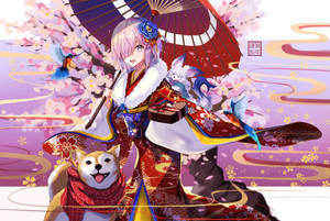 Anime Dog Digital Graphic Art Wallpaper