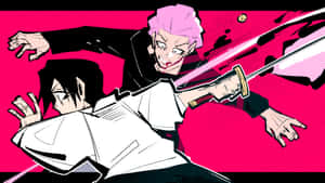 Anime Duel Action Pink Hair Sword Wallpaper