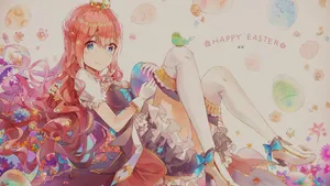 Anime Easter Girl Celebration Wallpaper