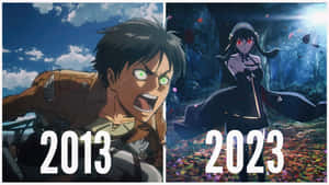 Anime Evolution2013vs2023 Wallpaper