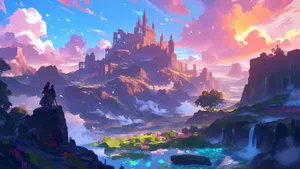 Anime Fantasy Castle Landscape Wallpaper
