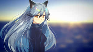 Anime Fox Girl Sunset Wallpaper