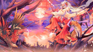 Anime Fox Spirit Magic Wallpaper