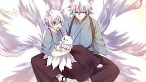 Anime Fox Spirits Family Wallpaper