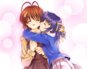 Anime Friends Embrace Wallpaper