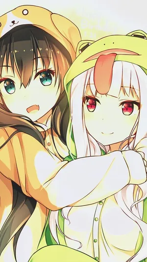 Anime Friends In Animal Hoodies_ P F P Wallpaper