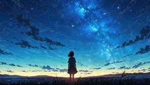 Anime Galaxy Starry Night Wallpaper