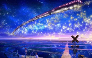 Anime Galaxy Starry Night Wallpaper