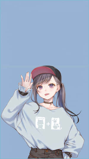 Anime Girl Blue Background Pfp Wallpaper