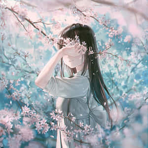 Anime Girl Cherry Blossoms Serenity Wallpaper