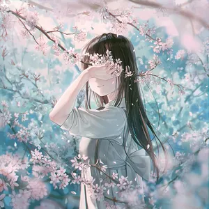Anime Girl Cherry Blossoms Serenity Wallpaper