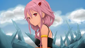 Anime Girl Crystal Landscape Wallpaper