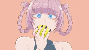 Anime Girl Eating Apple Wallpaper