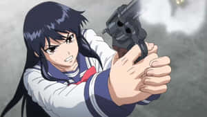 Anime Girl Firing Gun Wallpaper