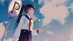 Anime Girl Gazingat Sky Wallpaper