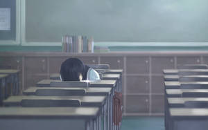 Anime Girl In A Classroom Wallpaper