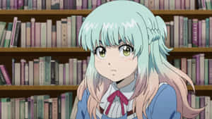 Anime Girl In Library Wallpaper